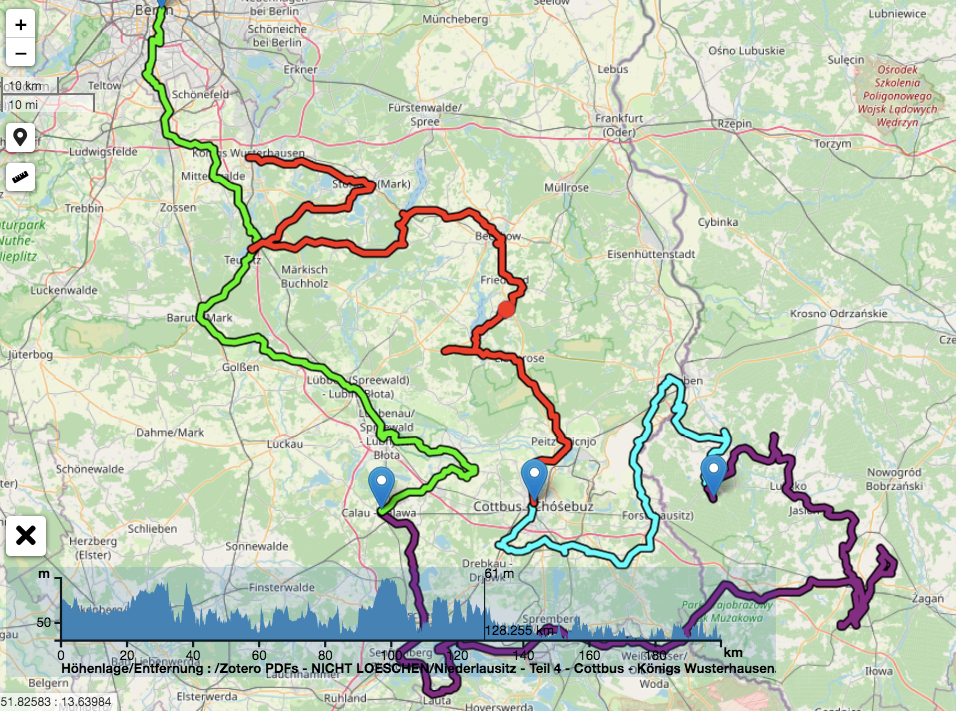 Eine Wanderung durch die Niederlausitz, 1923, Teil 1 Die Route
